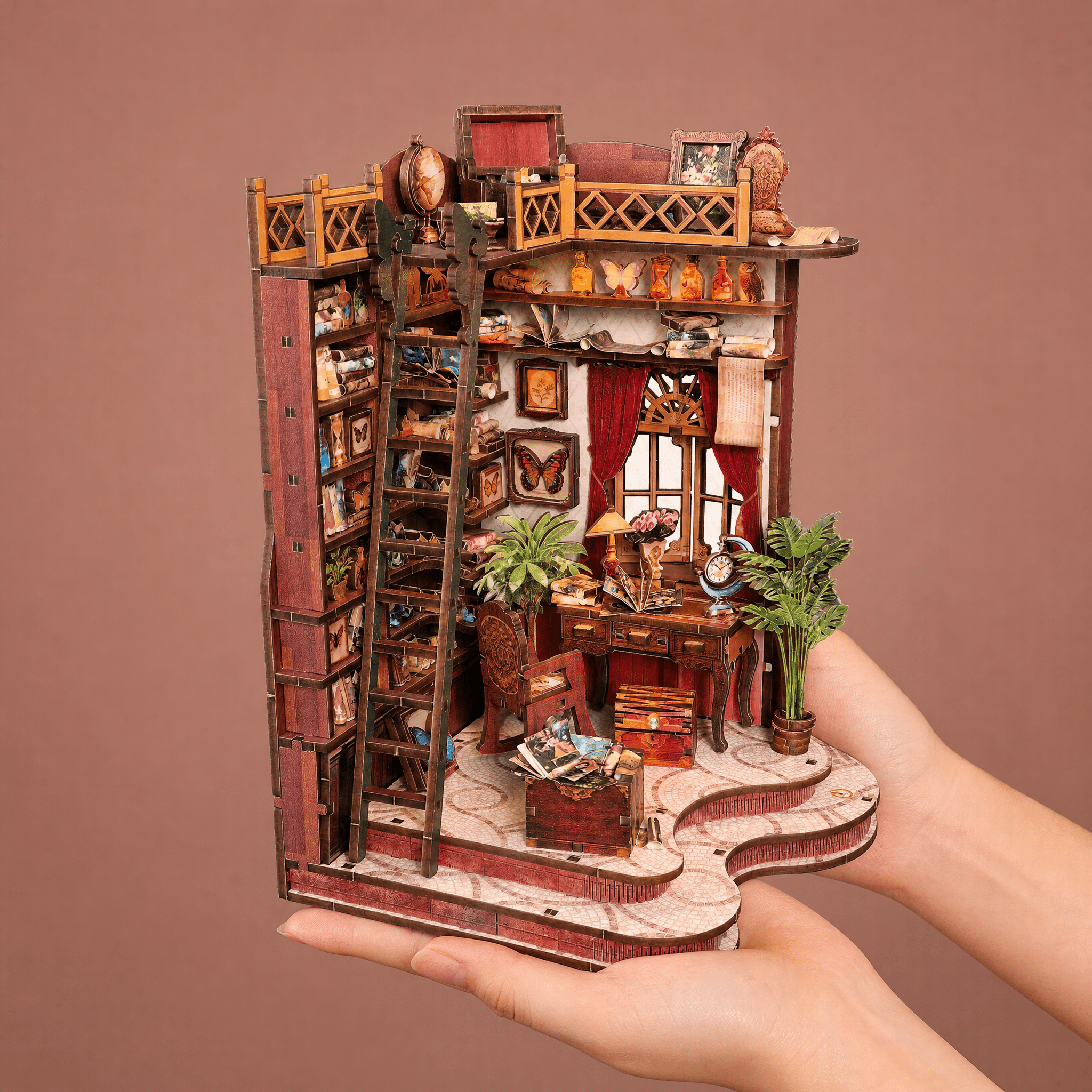 Winding Alley Library DIY miniature house kit front view